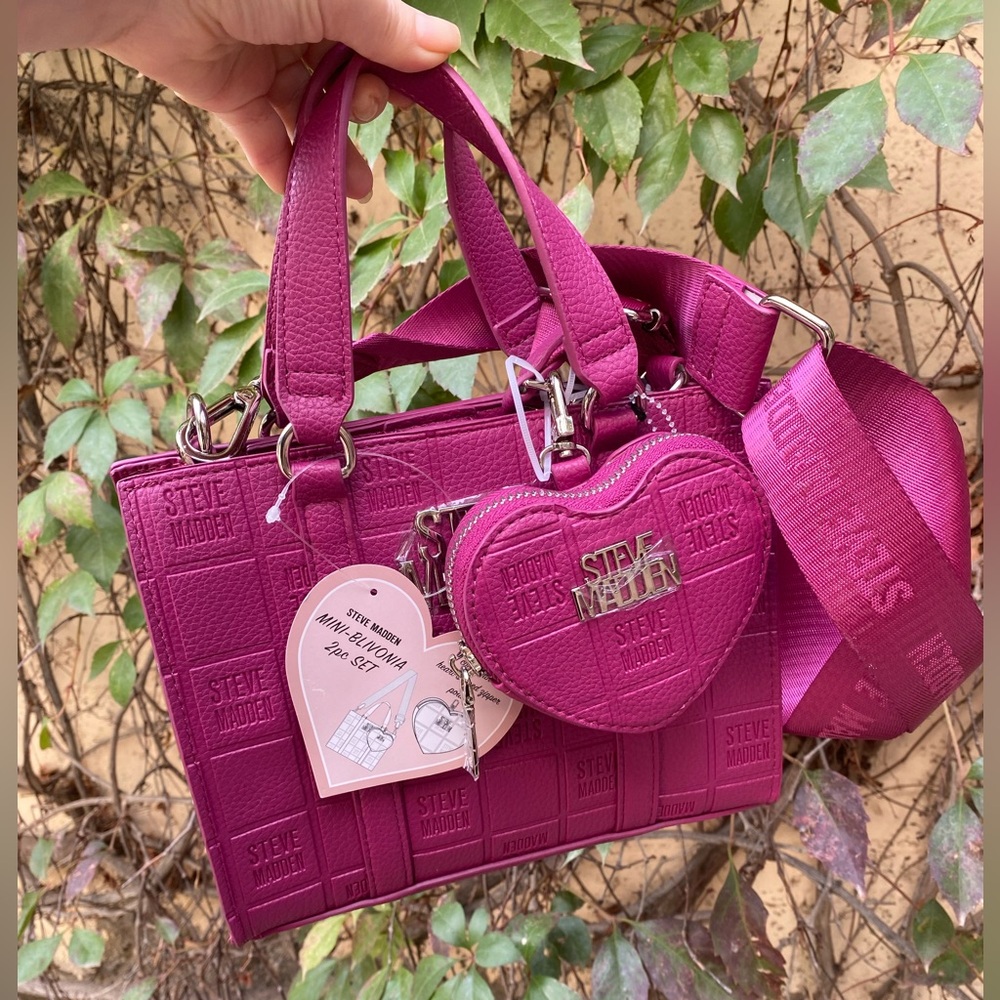 NWT Steve Madden women's pink fushi mini Liviona stachel bag cross body